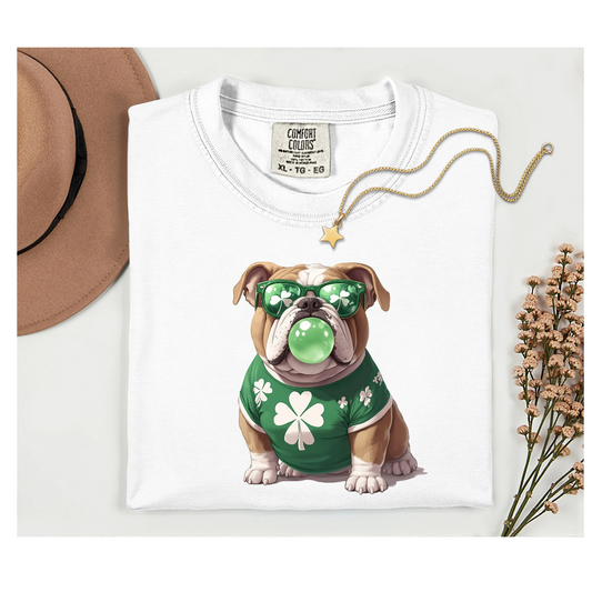 LUCKY BULLDOG BLOWING BUBBLE
