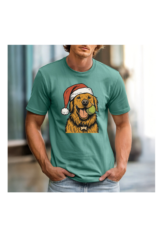 GOLDEN RETRIEVER IN SANTA HAT
