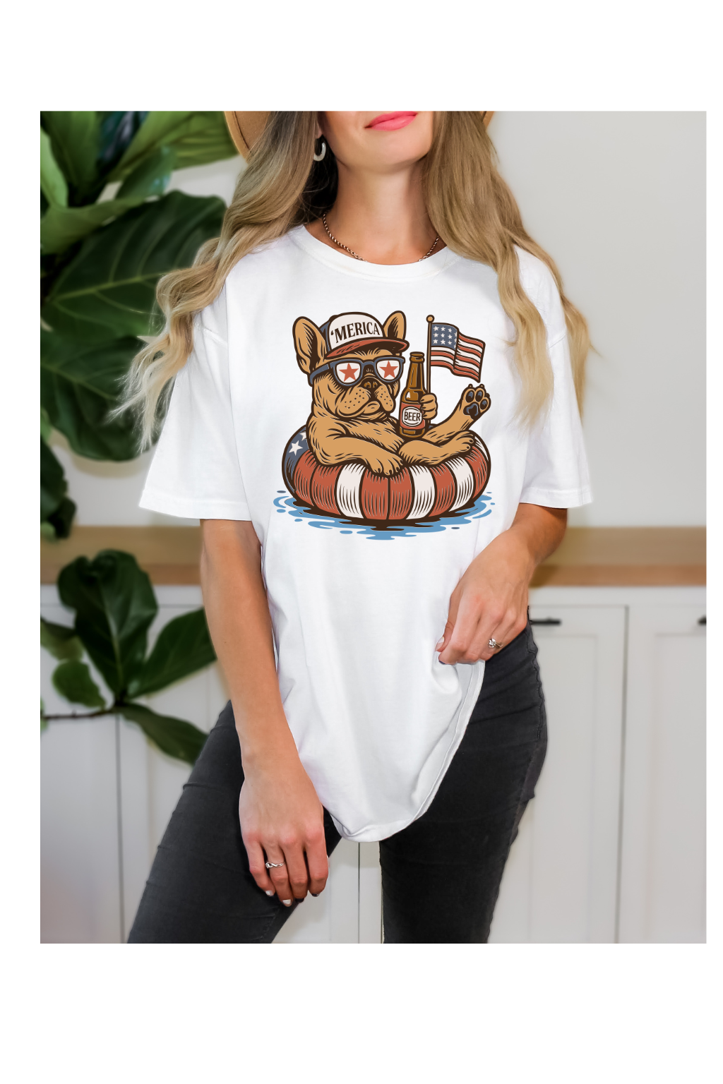 PATRIOTIC FLOATING FRENCH BULLDOG