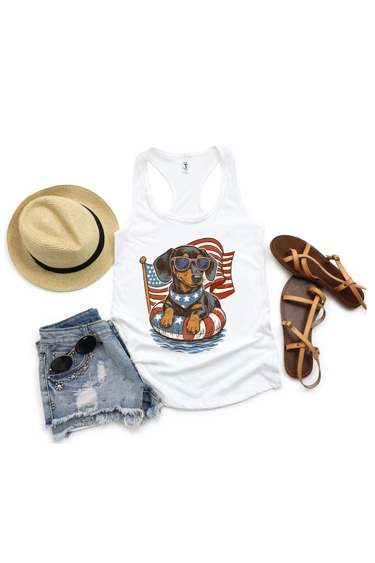 PATRIOTIC FLOATING DACHSHUND