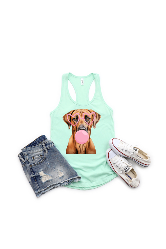 RHODESIAN RIDGEBACK BLOWING BUBBLE TANK