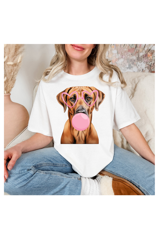 RHODESIAN RIDGEBACK BLOWING BUBBLE