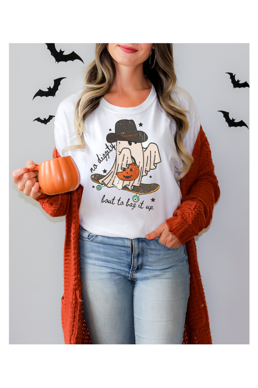ABOUT TO BAG IT UP -TRICK OR TREATING SHIRT