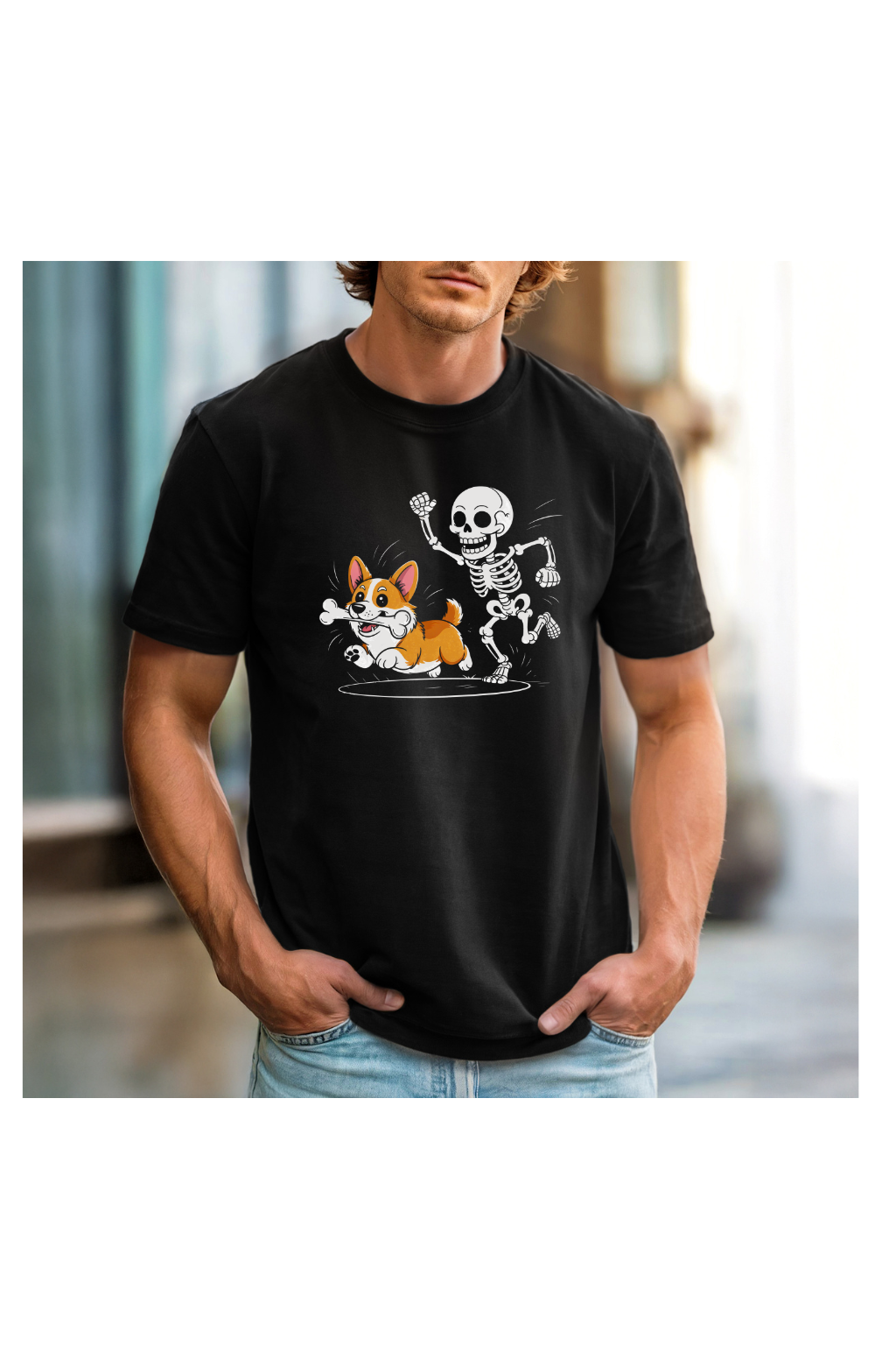 CORGI STEALS SKELLYS BONE