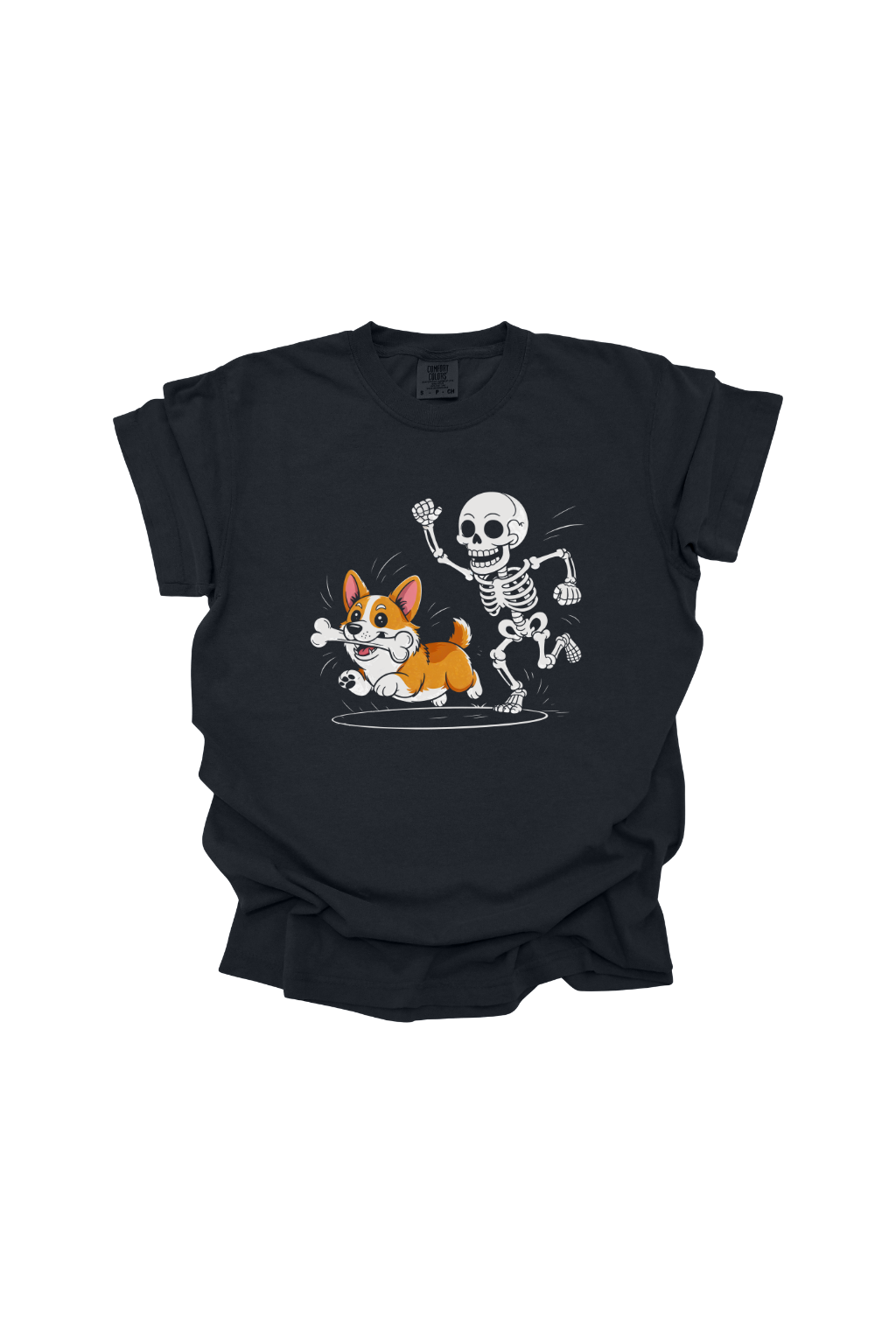 CORGI STEALS SKELLYS BONE