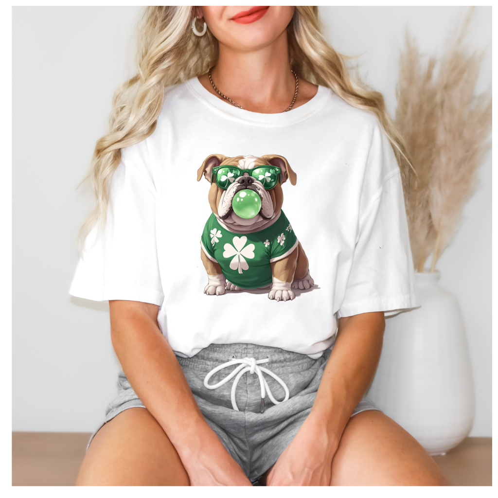 LUCKY BULLDOG BLOWING BUBBLE