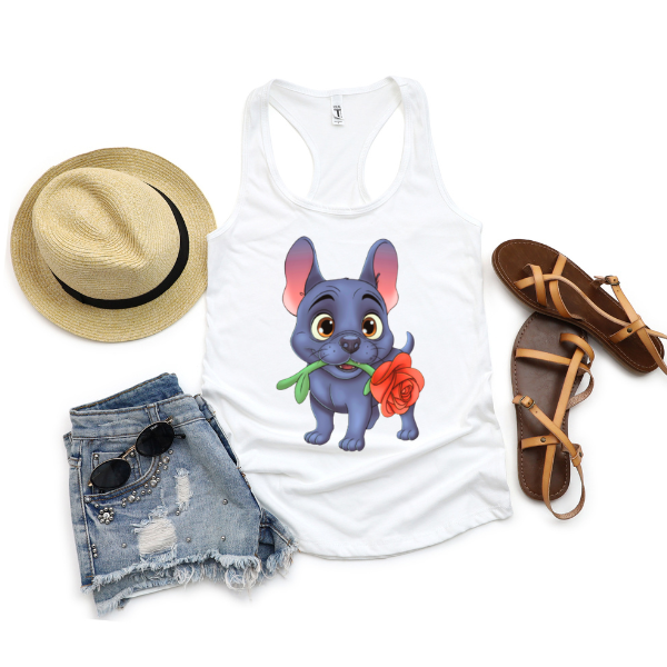 FRENCHIE AND ROSE TANK