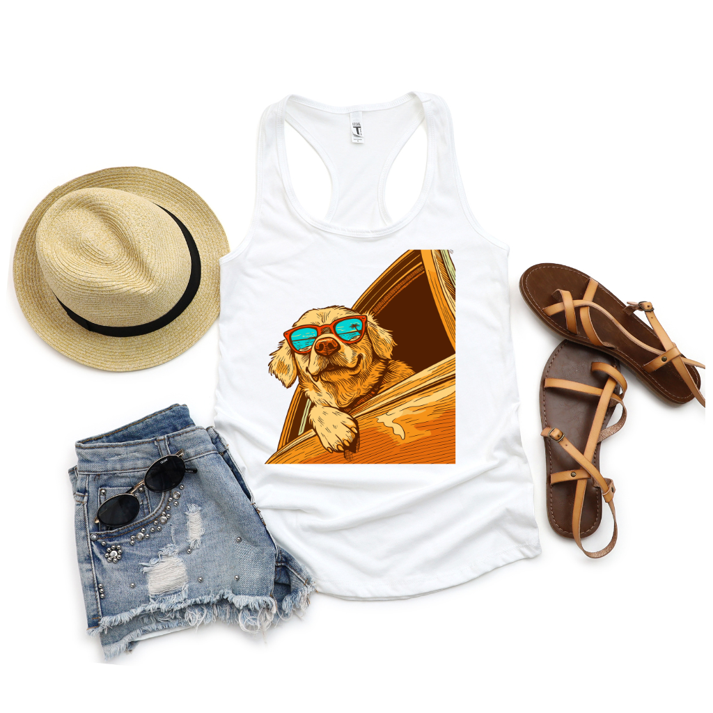 GOLDEN RETRIEVER HANGING OUT THE WINDOW