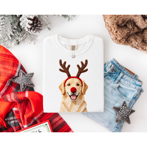 GOLDEN RETRIEVER REINDEER CROCHET